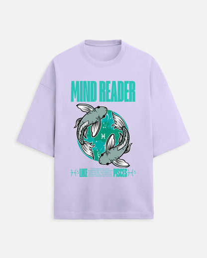 Light purple t-shirt with 'Mind Reader' graphic design on a white background