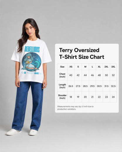Aquarius - White Unisex Oversized Tee